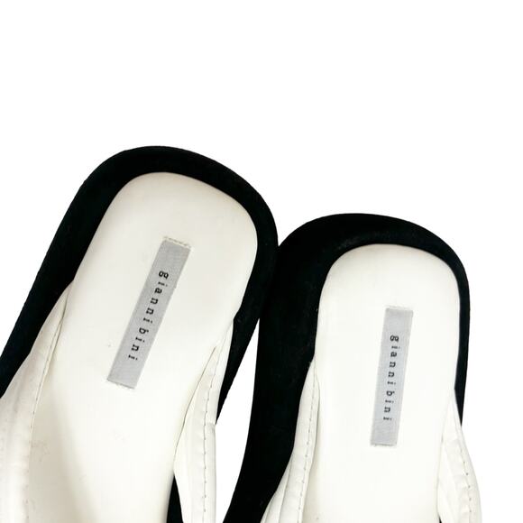 GIANNI BINNI WESLEY WHITE BLACK WOMEN SANDALS SIZE 8M LEATHER PLATFORM - Picture 5 of 10